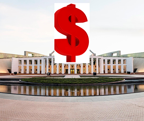 A dollar looming over the federal parliament