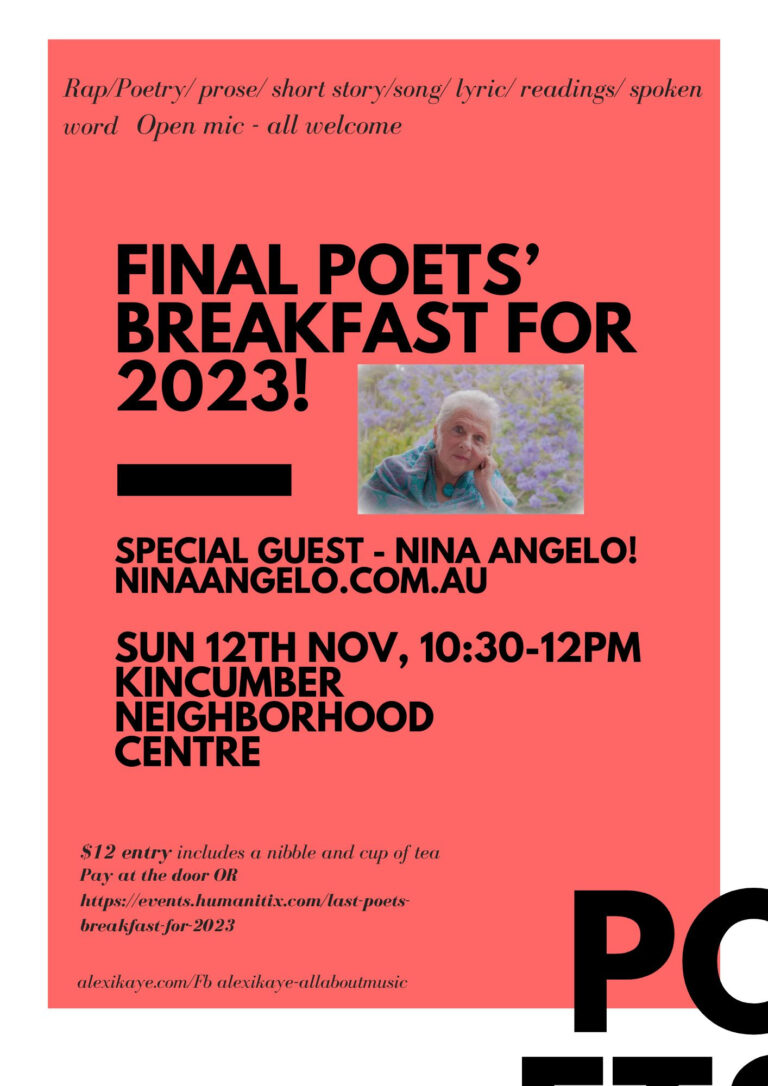 Nina Angelo special guest at Poets’ Breakfast
