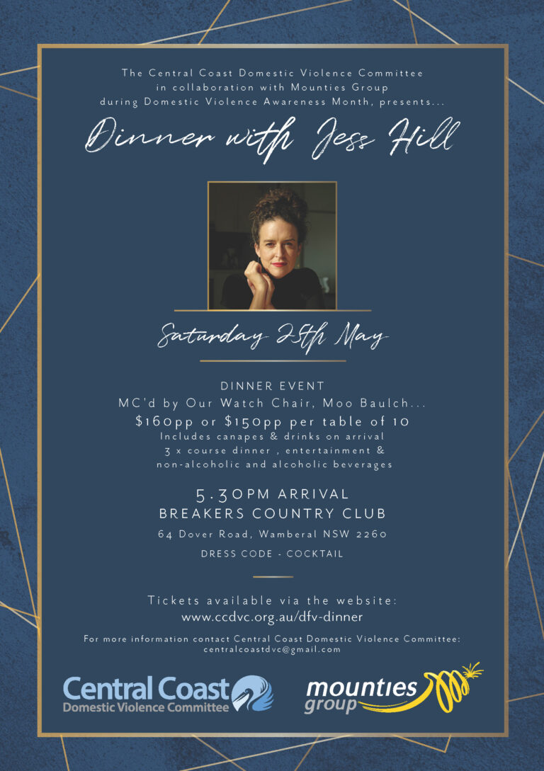 Dinner with Jess Hill announced by CC Domestic Violence Committee
