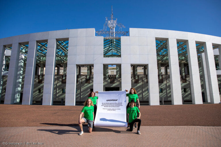 Greenpeace delivers over 440k signatures against Woodside to Parliament